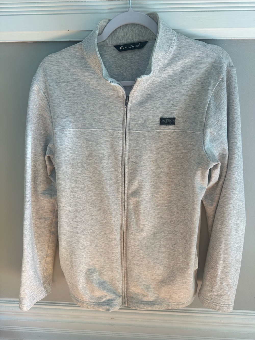 Travis Mathew Light Gray Full-Zip Shirt Jacket
